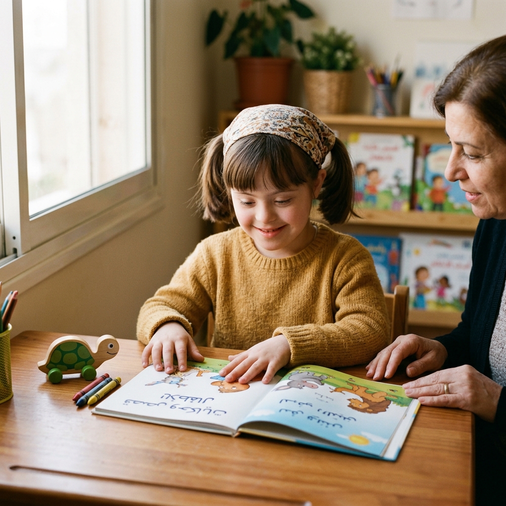 autistic child patiently learning Quran online